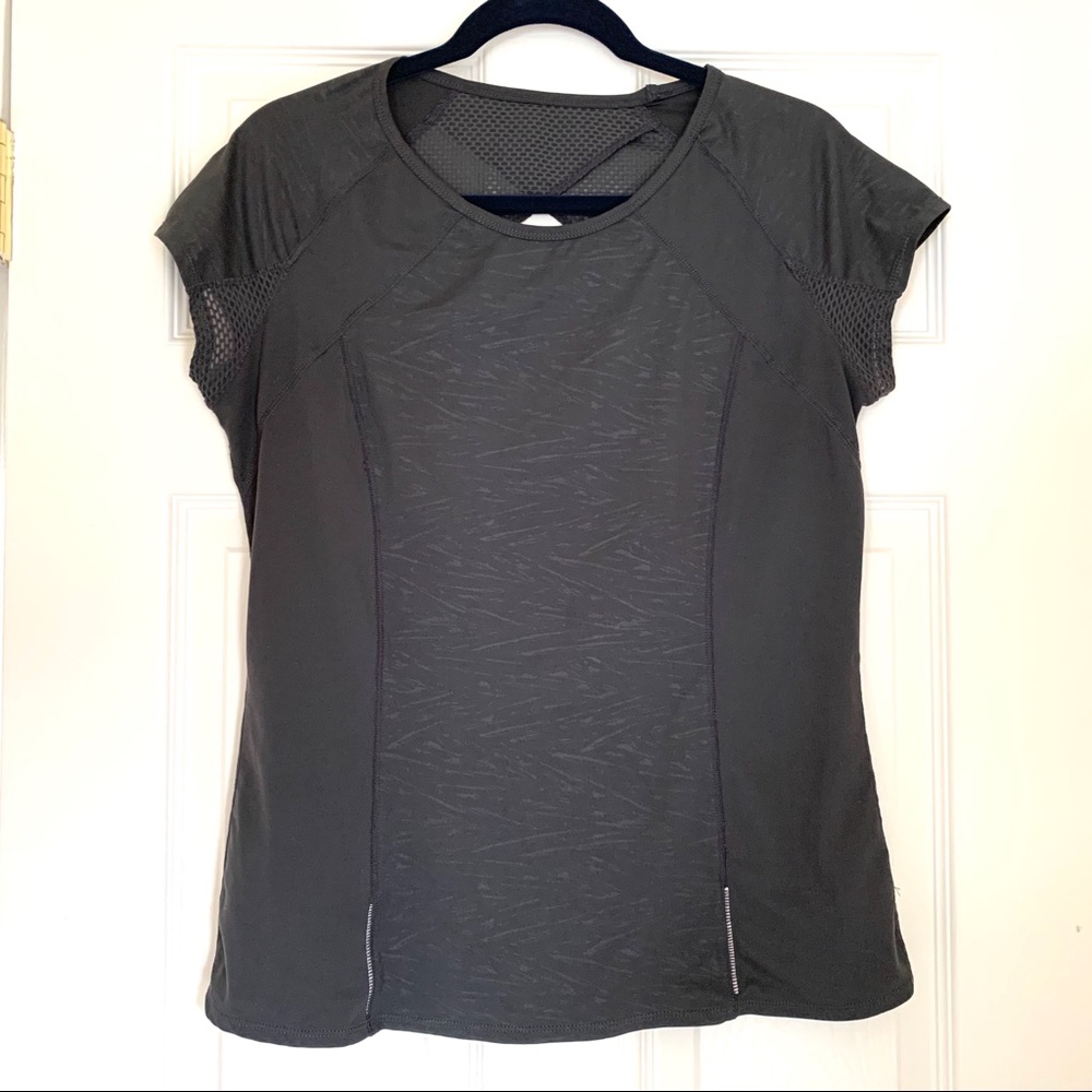 Athleta Gray Printed Athletic Top Size Large